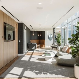 lounge with colorful decor