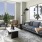 a living room with a large window